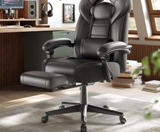 Gaming chair with footrest black-grey
