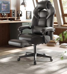 Gaming chair with footrest black-grey