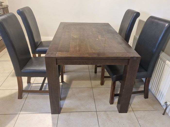 solid wood table & 4 chairs