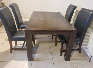solid wood table & 4 chairs
