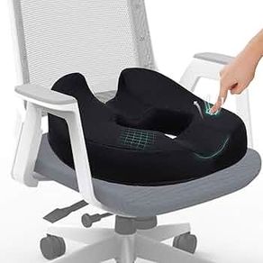 Donut Pillow Donut Cushion Chair Seat Cushion - The Memory Foam Firm Coccyx Pad You Need for Comfort During Long Sitting at Office Chairs, Gaming & Car Seats!(A-Black, Standard)