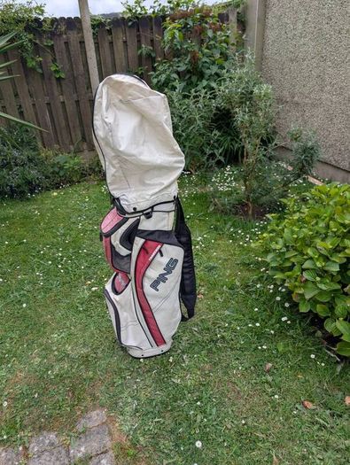 Left handed ping golf clubs and bag