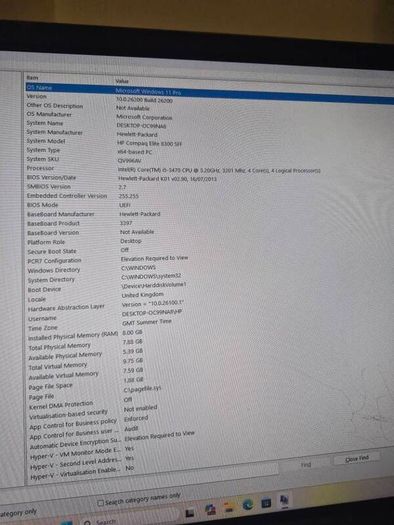 HP Compaq Elite 8300 SFF, i5, 8gb, 128 ssd, windows 11
