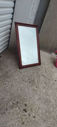 Dr Edmund Rice founder of the Christian brothers etched mirror,came from a old school,hard to come by ,heavy,lovely display,a piece of irish history,,hard to come by, buyer collects,sold as seen ,sorry pics not more clearer,I gave wood a light polish.