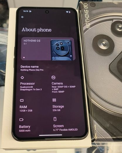 Nothing Phone (3A) Pro 256GB/12GB - Mobile Phone with 50 MP Periscope Camera, 50 MP Front Camera, 60x Ultra zoom, 6.77" FHD + flexible AMOLED Display - Grey