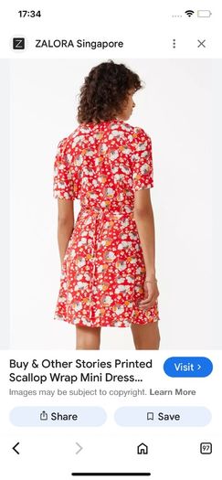 dress mini & Other Stories Printed Scallop Wrap Mini Dress Women's Red Floral size 10