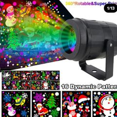 2021 Halloween Christmas Projector Lights, Outdoor Holiday Decorations,Halloween Led Projector Lights, 16 Patterns Waterproof Xmas Snowflake Snow Light, Party Garden laser Projection Lamp