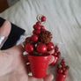 miniature red plant pot card/photo holders Image 2