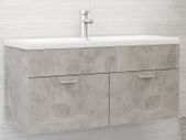 Sink Cabinet with Built-in Basin Concrete Grey Chipboard