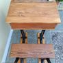 Old vintage single school desk with seat Image 6