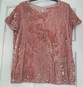 Next sequin top pink 12