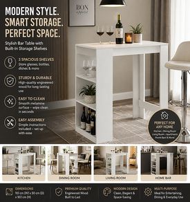 Bar table  Kitchen Table White