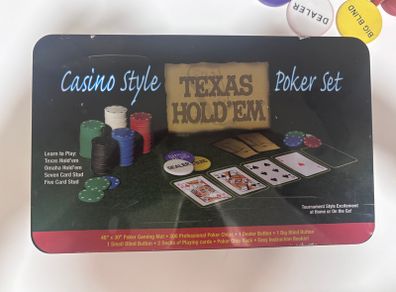 Texas Hold'em Poker Set with mat and chips