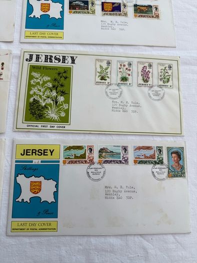 11 Pre decimal Channel Islands First Day Cover Stamps