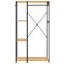 Wardrobe Black and Oak 90x40x167 cm Metal and Chipboard Image 7
