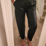 Vintage black genuine SPHINX leather pegged style high waisted pants with side and back pockets  14UK - Fit (12-14UK) Image 2