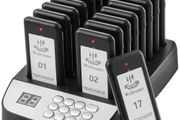 Restaurant Pager System, Wireless 500m Long Range Lineup Waiting Queue Signal, Guest Customer Calling Beepers with Vibration &amp; Flashing, 16 Buzzers for Food Truck, Church, Nursery, Hospital