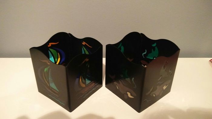 Stained Glass Effect Candle Holders