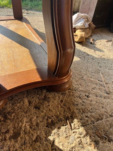 Solid maghoney 2 tier coffee table. Heavy piece