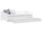 Pull-out Sofa Bed Frame White Pinewood 90x200 cm