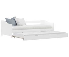Pull-out Sofa Bed Frame White Pinewood 90x200 cm