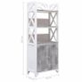 Bathroom Cabinet White and Grey 46x24x116 cm Paulownia Wood Image 8