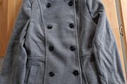 H&amp;M Grey double breasted long jacket