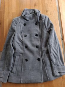 H&M Grey double breasted long jacket