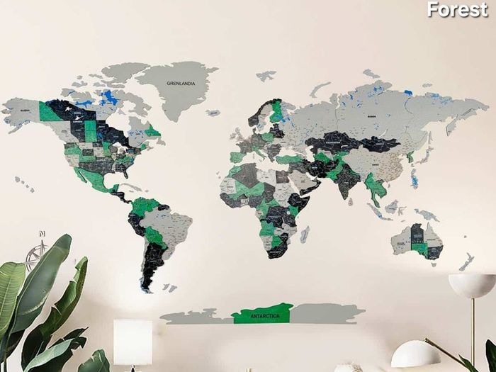 3D Premium Wooden World Map with Country Borders Country Names Capital Names US and Canada Borders and Names World Biggest City Names World Biggest Rivers World Biggest lakes World Main Roads 3D Map Effect