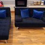 Black 3 Seater Sofa Bed with Chaise Lounge Image 3