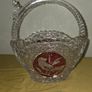 Vintage Hofbauer Red Bird Crystal Basket Image 5