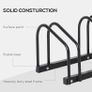 3 Bike Stand Bicycle Storage Rack Floor or Wall Mount Black Brand New Image 8