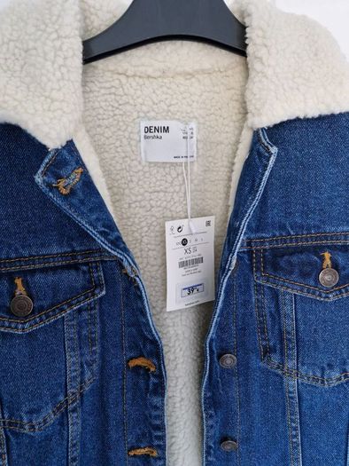 Bershka Oversized Denim Fleece Jacket