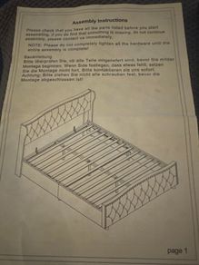 Bed European Double with Gas Lift-Self Assembly