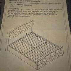 Bed European Double with Gas Lift-Self Assembly