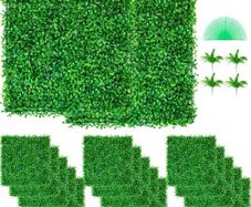 NEW SALE | Artificial Boxwood Panel UV 48pcs Boxwood Hedge Wall Panels Artificial Grass Backdrop Wall 10X10" 4cm Green Grass Wall Fake Hedge for Decor Privacy Fence Indoor Outdoor Garden Backyard