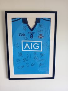 Framed signed Dublin match jersey