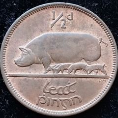 [#213] - Ireland 1966 | Irish 1/2d | Irish Half Penny | KM.10 | UNC