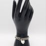 Signed Chunky Curb Chain Heart Padlock 925 Silver Bracelet Image 10
