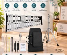 32 Note Glockenspiel Xylophone with Stand Carry Bag