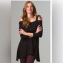 Kim & Cami Black Off-the-Shoulder Tunic Top Size L Image 2