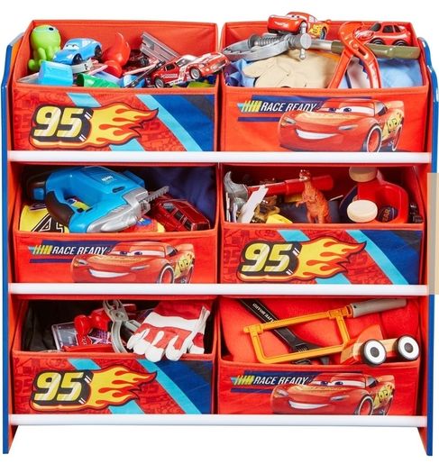 Disney Cars Kids Bedroom Storage Unit with 6 Bins
