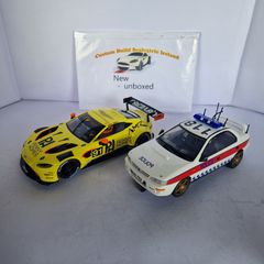 Scalextric Performance Car Twin Pack Subaru vs Aston martin Slot Cars ( C4429 + C4446 )