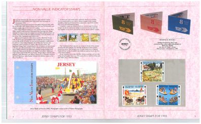 1993 Jersey (Channel Islands) Stamp Year Book (softback) issued by Jersey Post with 12 images of content