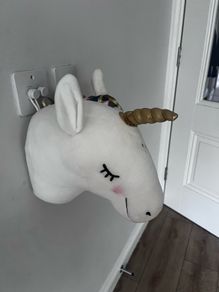Unicorn plush wall mount