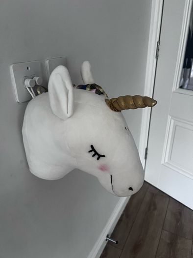 Unicorn plush wall mount