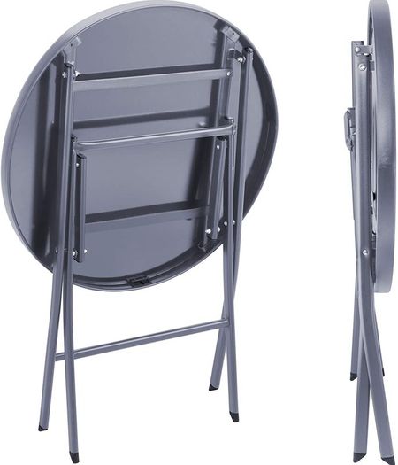 _Table with Glass Top and 2 Chairs, Robust Steel Frame, Easy to Assemble and Dismantle