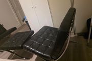 100% leather barcelona chair+ footstool