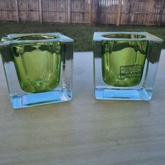 Pair of Murano glass candlesticks