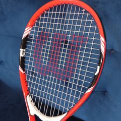 Wilson Roger Federer Tennis Racquet Stop Shock Red Black Grip 4 3/8" unused-swords collection